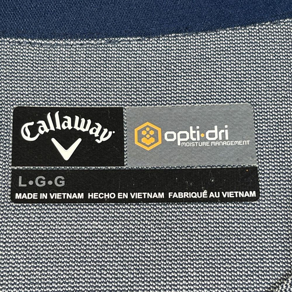 Callaway Golf Polo Shirt‎ Mens Size L Blue Opti-Dri  Performance Short Sleeve - Picture 7 of 9